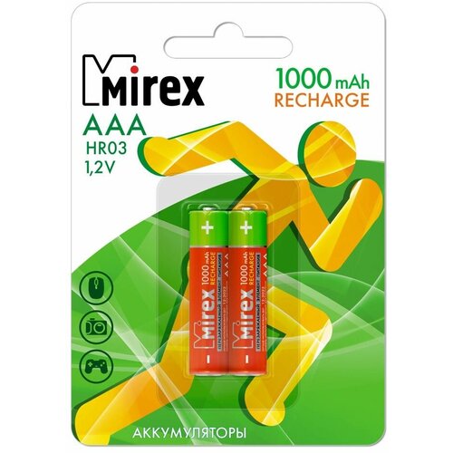 Аккумулятор Ni-MH Mirex HR03 / AAA 1000mAh 1,2V 2 шт , ecopack