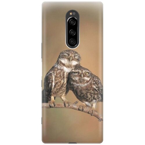 фото Cиликоновый чехол на sony xperia 1 / xz4 / сони иксперия 1 с принтом "пара совушек" gosso