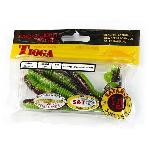 Мягкие приманки Lucky John Pro Series TIOGA 3.9in (10.00см) T44 5шт.