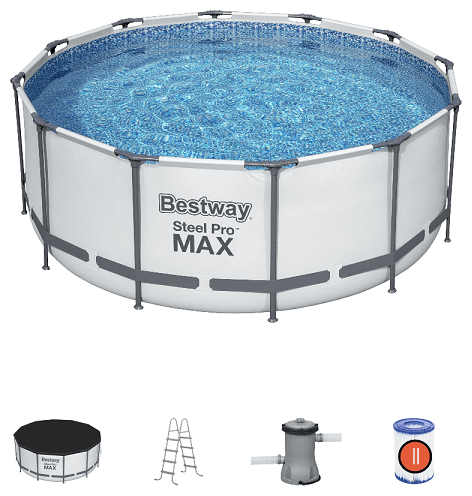 Бассейн каркасный (BESTWAY Pool Set, фильтр + насос, лест, 396 х 122 см, 12690 л, 5618W BW)