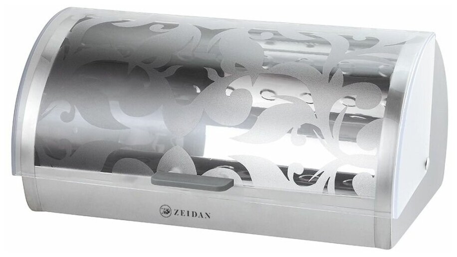 Хлебница Zeidan Z-1161 нержавеющая сталь крышка - акрил с декором