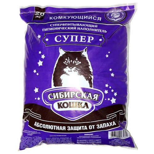 Сибирская кошка супер наполнитель комкующийся для туалета кошек крупные гранулы (20 + 20 кг)