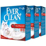 Наполнитель для кошачьего туалета EVER CLEAN Multiple Cat комкующийся для нескольких кошек 6л*3 (упаковка 3 шт.) - изображение