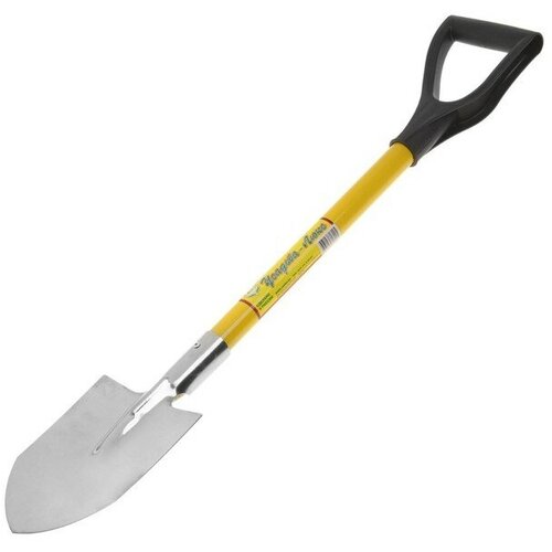 Усадьба-люкс Лопата автомобильная, штыковая, нержавеющая сталь, L = 85 см, металлический черенок, с ручкой