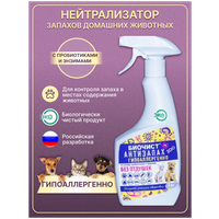 Нейтрализатор запаха для животных БиоЧист/Средство от запаха кошачьей мочи/Антизапах Zoo 500мл