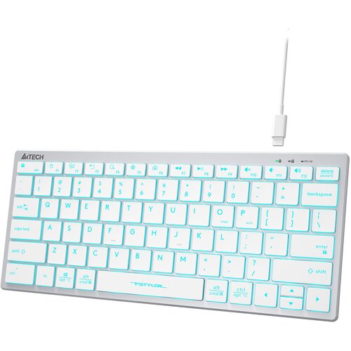 Клавиатура A4Tech Fstyler FX61 белый USB slim LED FX61 WHITE 367300₽