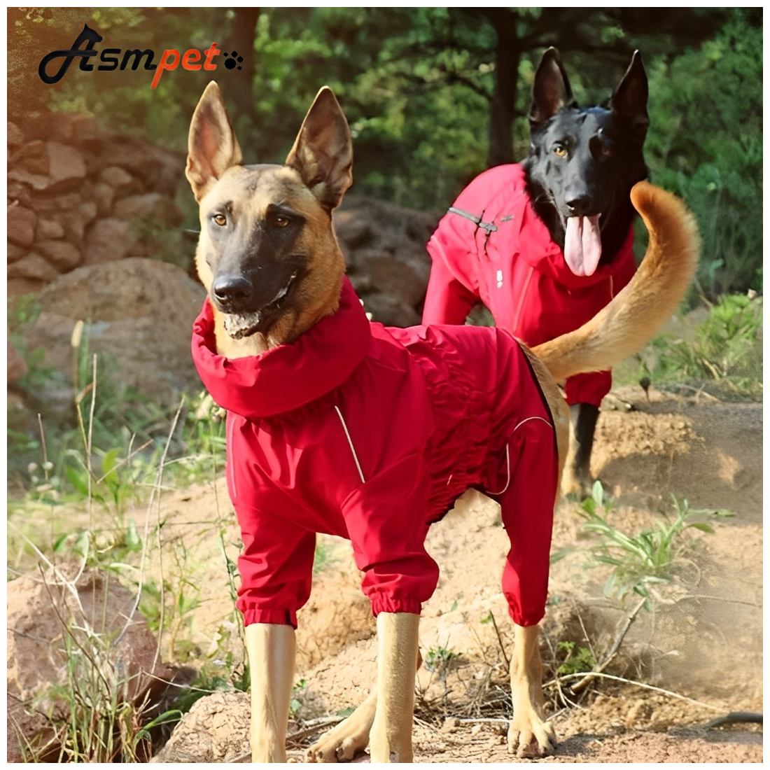 Комбинезон Дождевик для собак Asmpet водонепроницаемый, р-р XL, красный - фотография № 11