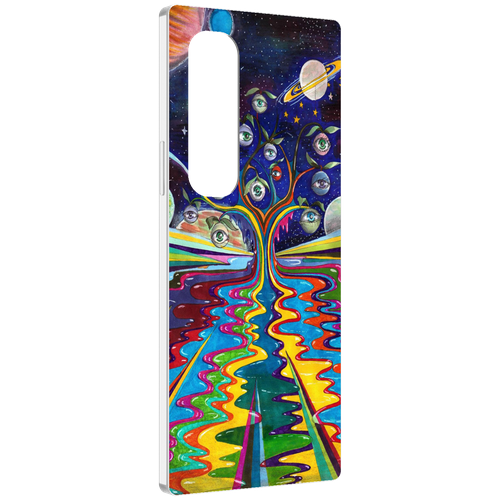 Чехол MyPads дерево с глазами акварель для Samsung Galaxy Z Fold 4 (SM-F936) задняя-панель-накладка-бампер