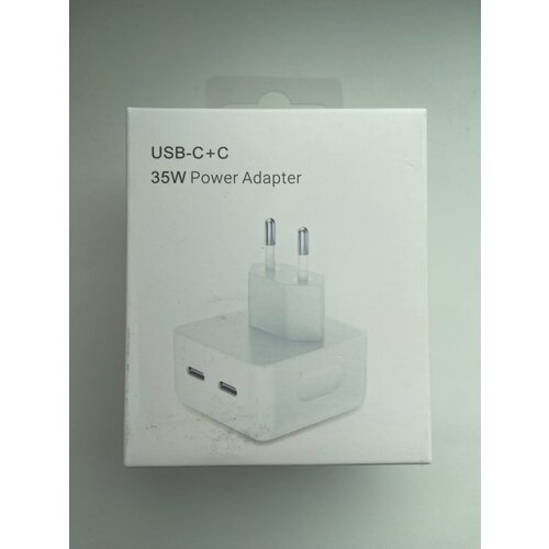 Блок питания USB-C+C для Apple 35w / Белый адаптер питания apple 35w dual usb c port белый