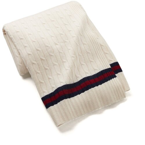 Cable Cashmere Cream/Navy Плед