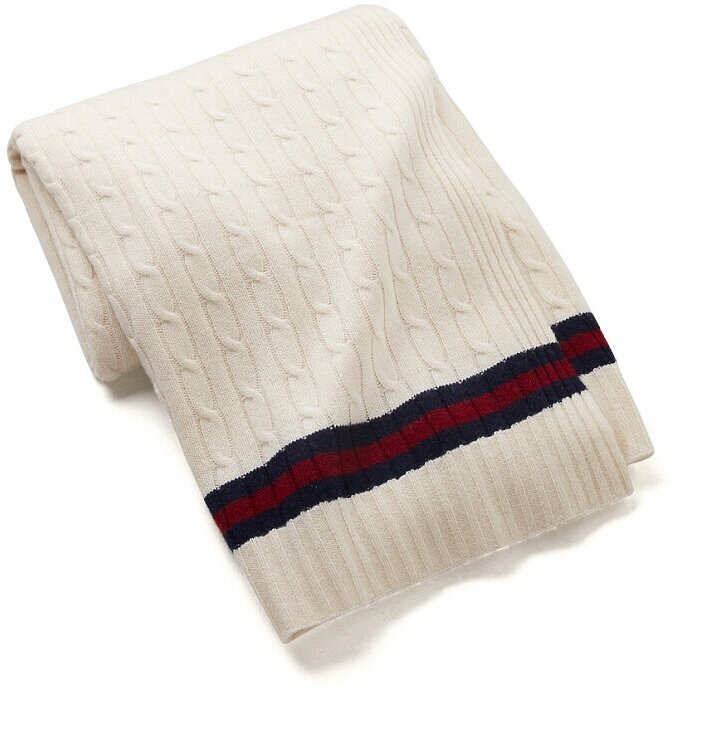 Cable Cashmere Cream/Navy Плед