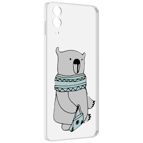 Чехол MyPads Модный медведь для Samsung Galaxy Z Flip 4 (SM-F721) задняя-панель-накладка-бампер