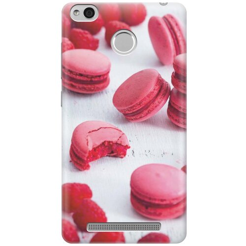 фото Cиликоновый чехол на xiaomi redmi 3 pro / сяоми редми 3 про с принтом "малиновые макаруны" gosso