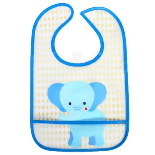 фото Нагрудник непромокаемый с карманом "слоник", цвет голубой 4482582 mum&baby