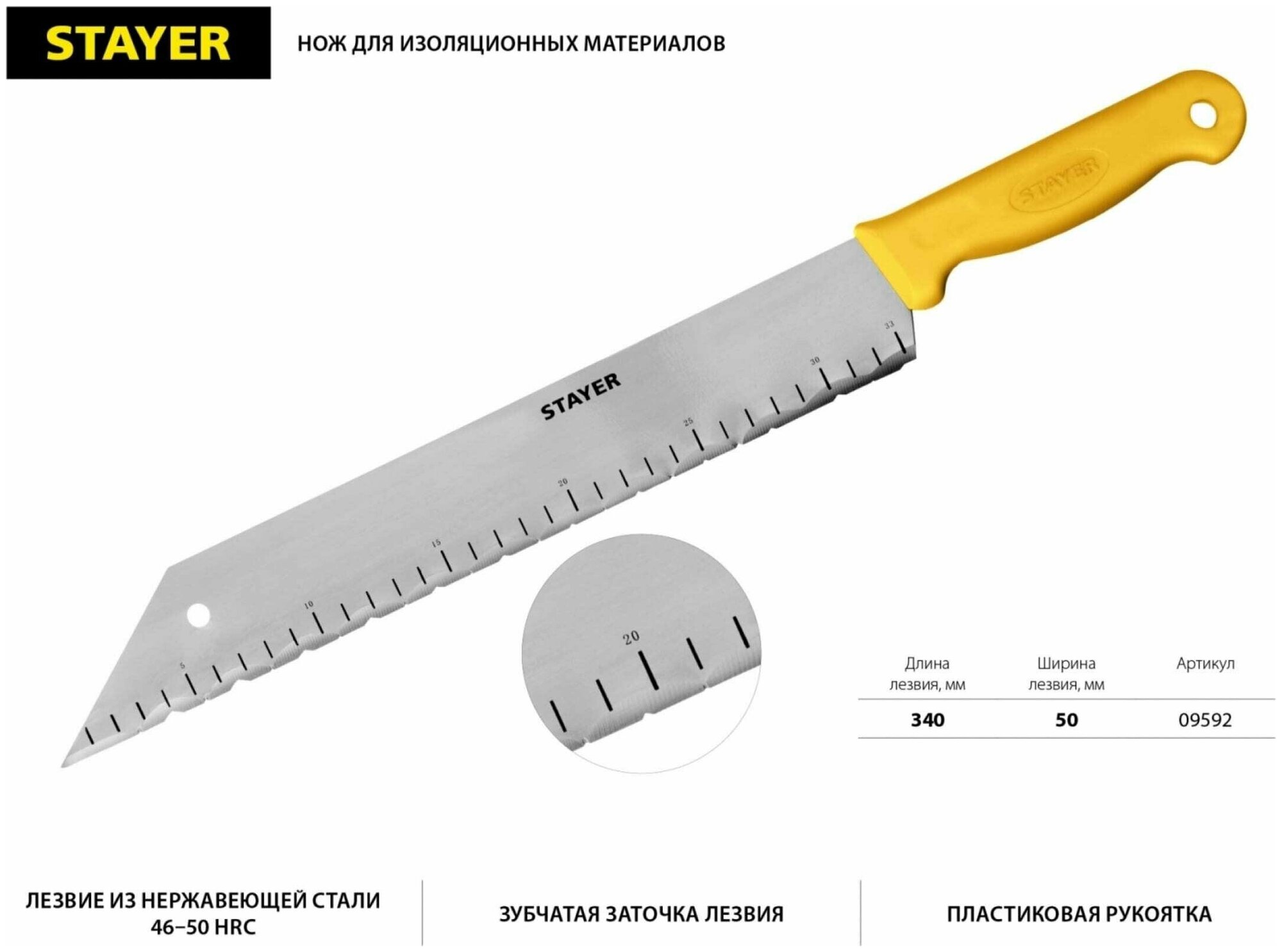 Нож Stayer 09592 для листовых изоляционных материалов, 340 мм, . - фотография № 10