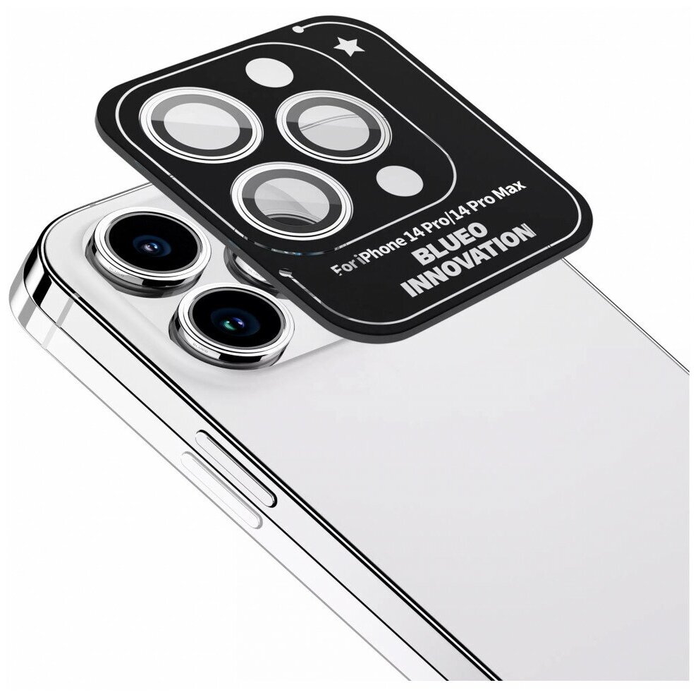 Защитное стекло Blueo Camera Lens PVD stainless steel (3  +install) 02 для камеры iPhone 14 Pro/14 Pro Max цвет Серебристый (BM5643-SIL)