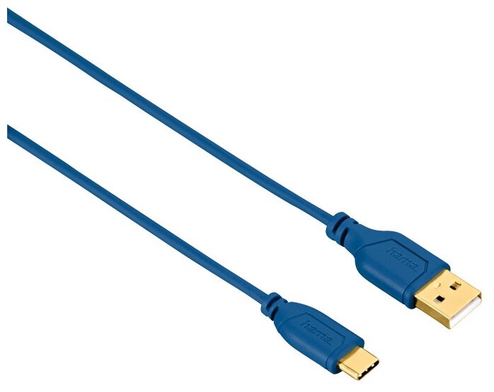 Кабель Hama Flexi-Slim 135785 USB Type-C (m) USB A(m) 0.75м синий