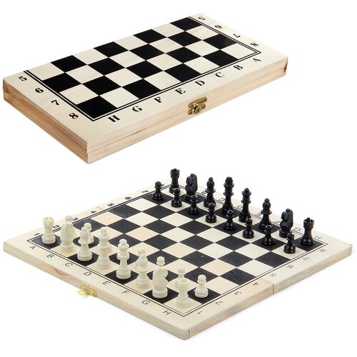 игра настольная шахматы дерево 25х12 см Настольная игра Шахматы дерево 25х12 см (S068-2) T041-H30002