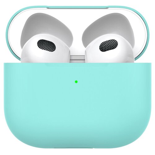 Силиконовый чехол для AirPods 3, мятный, Deppa чехол deppa airpods 2 ultra slim dark green