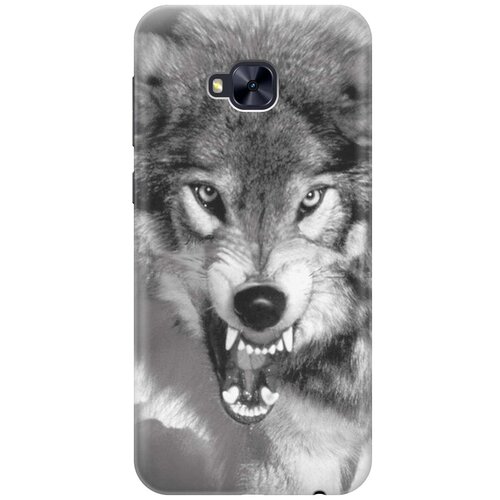 фото Cиликоновый чехол на asus zenfone 4 selfie pro (zd552kl) / асус зенфон 4 селфи про с принтом "волчий оскал" gosso