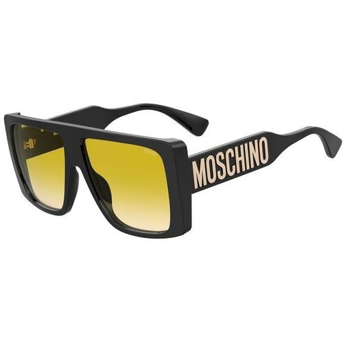 Солнцезащитные очки MOSCHINO, прямоугольные, оправа: пластик, для женщин, черный