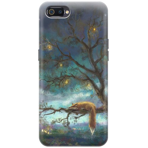 фото Re:paчехол - накладка artcolor для oppo a1k / realme c2 с принтом "лиса на дереве"
