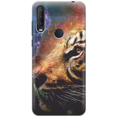фото Cиликоновый чехол на alcatel 1s (2020) / алкател 1с 2020 с принтом "космический тигр" gosso