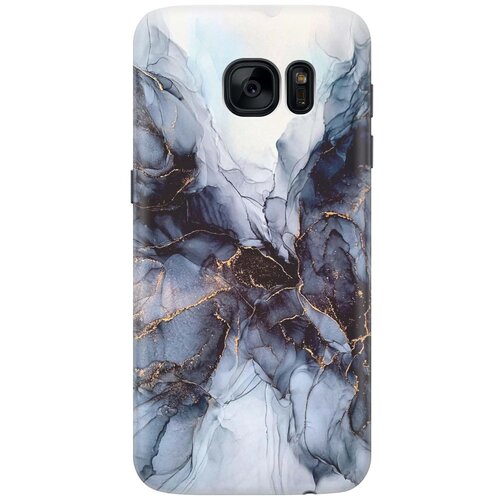 фото Gosso ультратонкий силиконовый чехол-накладка для samsung galaxy s7 с принтом "черно-белый мрамор"