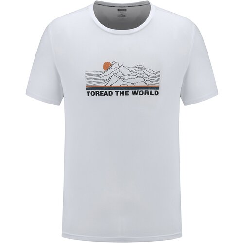 Футболка TOREAD Men's short-sleeve T-shirt, силуэт прямой, влагоотводящий материал, размер M, белый