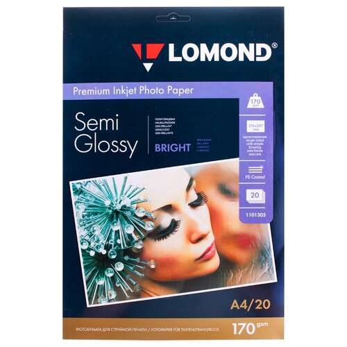 Бумага Lomond A4 Premium Photo Paper 1101305 170 г/м², 20 л, ярко-белый бумага lomond a4 premium photo paper 1101101 170 г м² 20 л ярко белый