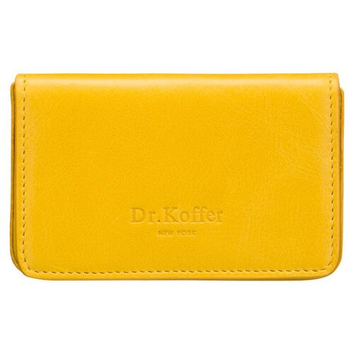 фото Визитница dr.koffer, натуральная кожа, 1 карман для карт, желтый