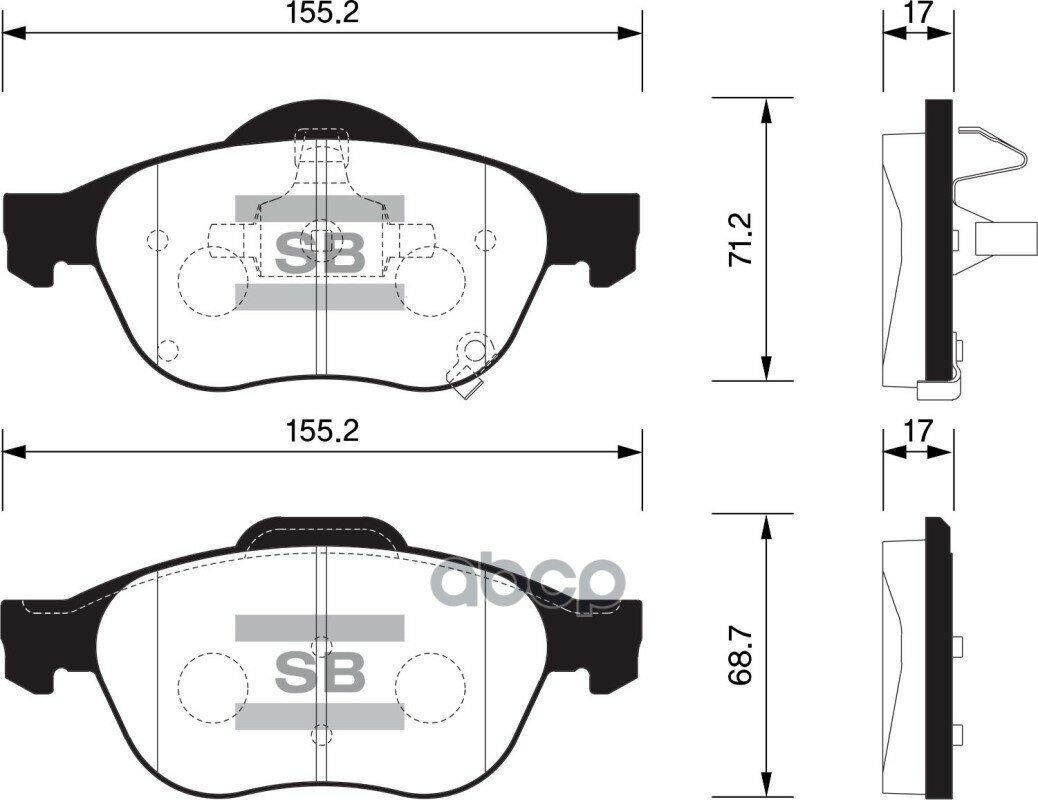 Колодки тормозные передние SANGSIN BRAKE SP1574