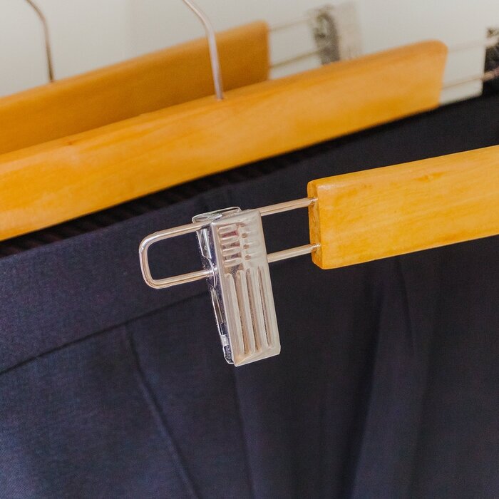 Вешалка для брюк и юбок с зажимами Доляна, 33×13 см, светлое дерево - фотография № 3