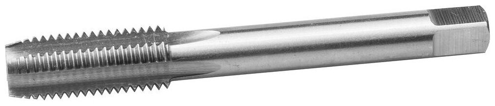 Метчик ЗУБР М12x1 75мм ручной для сквозных отверстий из стали 9ХС с 4 резцами длиной 89 мм