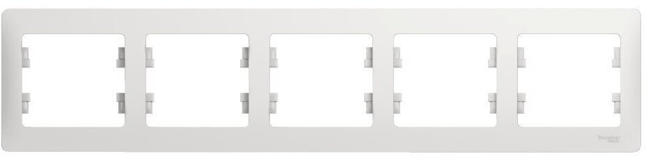 Рамка 5-ая, горизонтальная Белая Glossa Schneider Electric