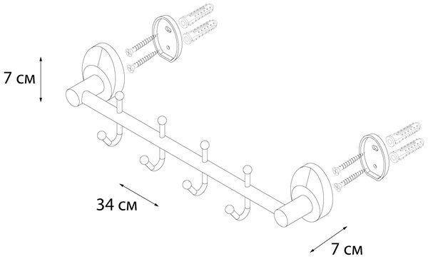 Планка 4 крючка Fixsen Europa FX-21805-4