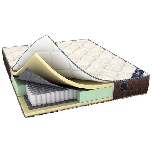 фото Матрас dimax элемент мемо лайт, пружинный, белый/коричневый