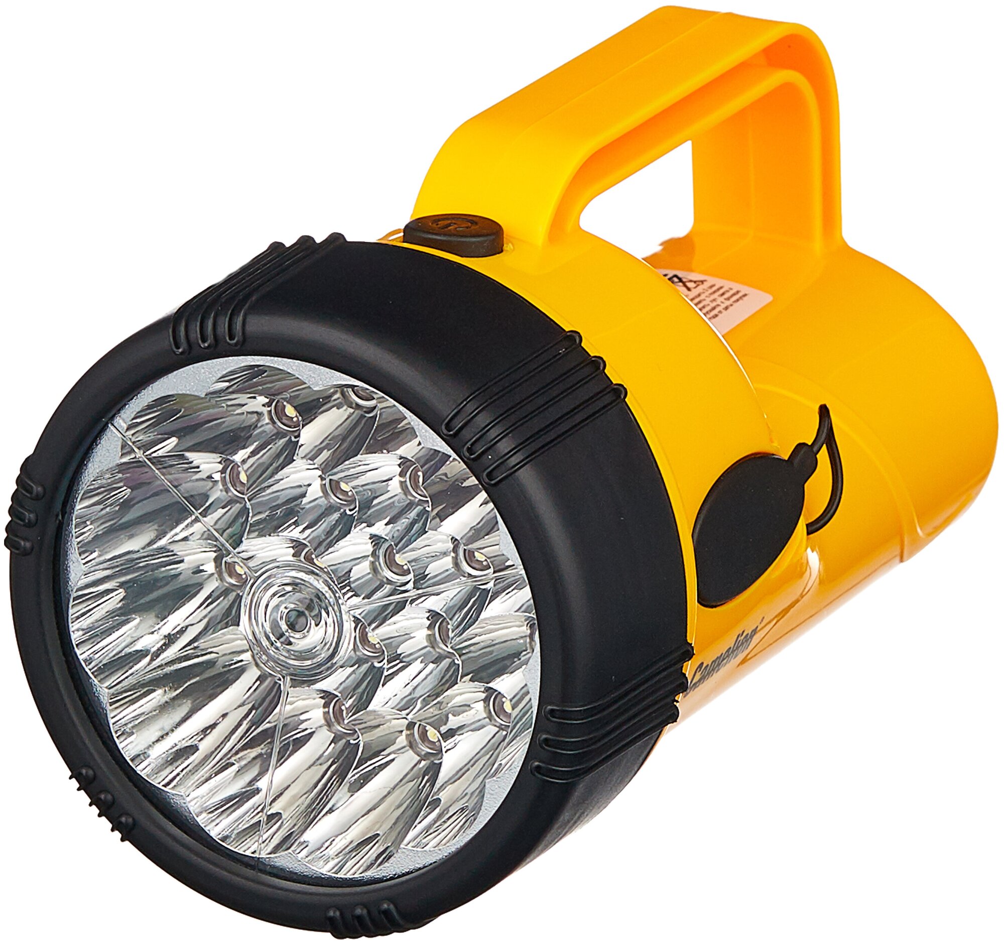 Camelion LED29314 фонарь аккум. 220В, желтый, 19 LED, 4В 2,3А-ч, пластик, коробка