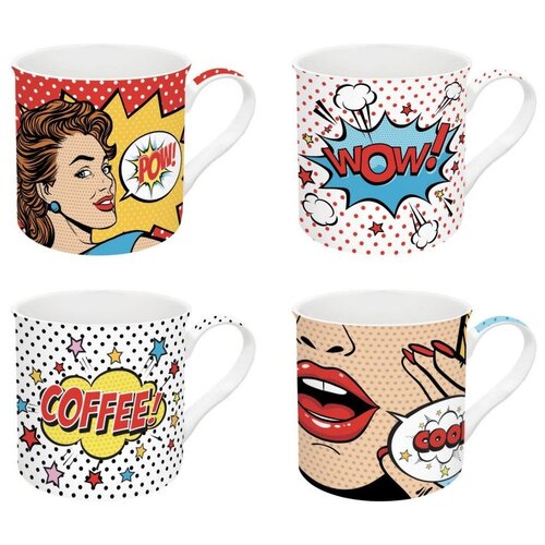 фото Набор из 4 кружек "pop art" в подарочной упаковке easy life