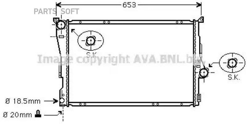 AVA BWA2205 Радиатор охлаждения Bmw 3 (E46)