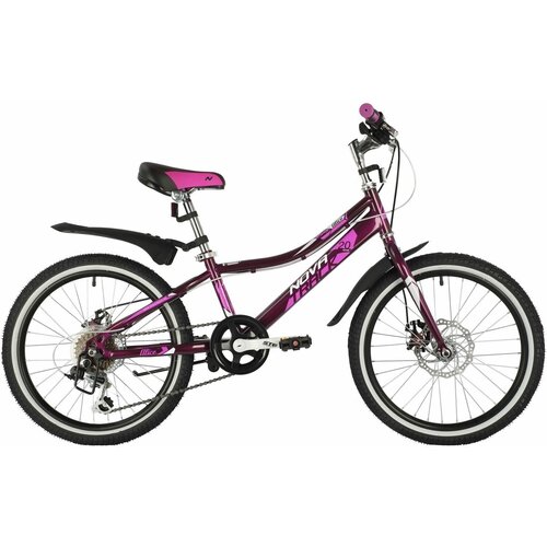 фото Велосипед novatrack 20" alice 6.d пурпурный, стальная рама, 6 скор., shimano ty21/microshift ts38, диск