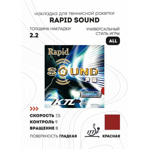 фото Накладка ktl (lkt) rapid sound (цвет красный, толщина 2.2) friendship 729