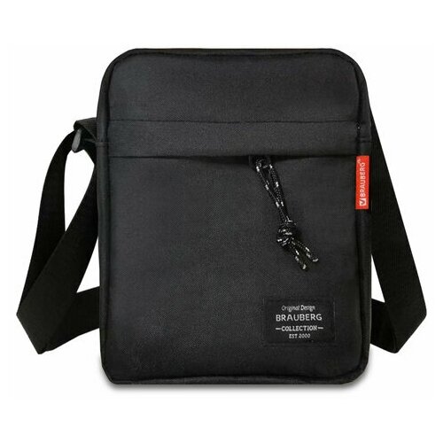 фото Сумка на плечо brauberg compact, два кармана, черная, 22х17х6 см, 271687