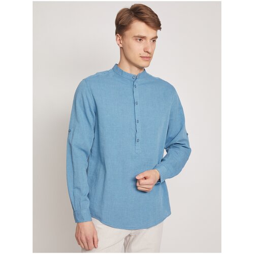 фото Рубашка zolla размер l 60 turquoise (бирюзовый)