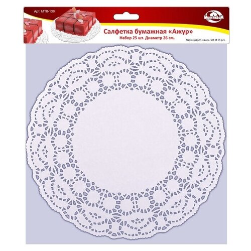 Салфетки Мультидом Ажур МТ8-130 25 листов 1 пачка бесцветный 412₽