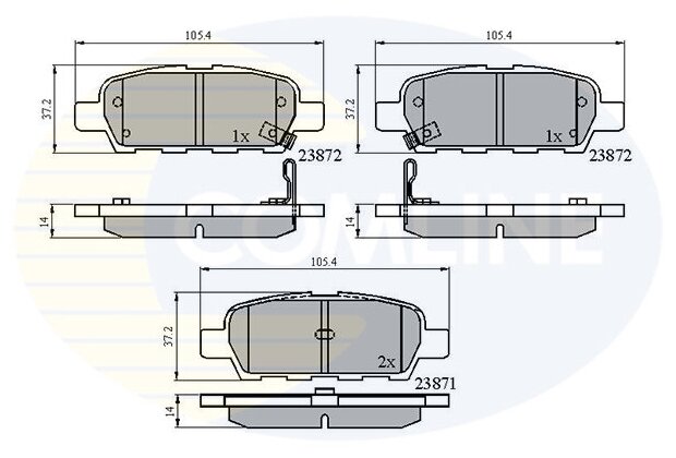 COMLINE CBP3912 (440608H385 / 44060AL585 / 44060AL586) колодки зад inf fx / nis x-trail 1.5dci / 1.6 / 2.0dci / 2.2 / 2.5 / 3.5 01- 03