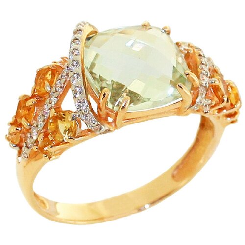 фото Кольцо corona, красное золото, 585 проба, аметист, размер 18.5, красный, золотой