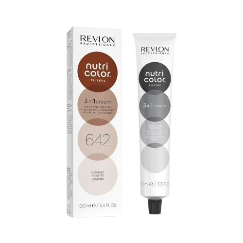 Revlon Professional Краситель прямого действия Nutri Color Filters 3 In 1 Cream, 642 chestnut, 100 мл, 122 г revlon professional краситель прямого действия nutri color filters 3 in 1 cream 600 red 100 мл