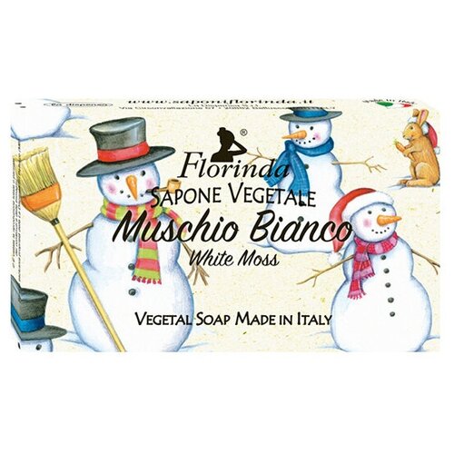 Florinda Мыло кусковое Счастливого Рождества Muschio bianco, 100 г мыло muschio bianco 100 г