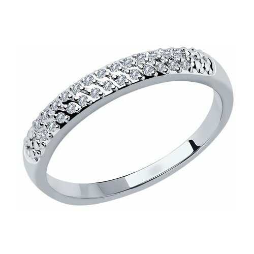 фото Кольцо помолвочное diamant online, белое золото, 585 проба, бриллиант, размер 18.5